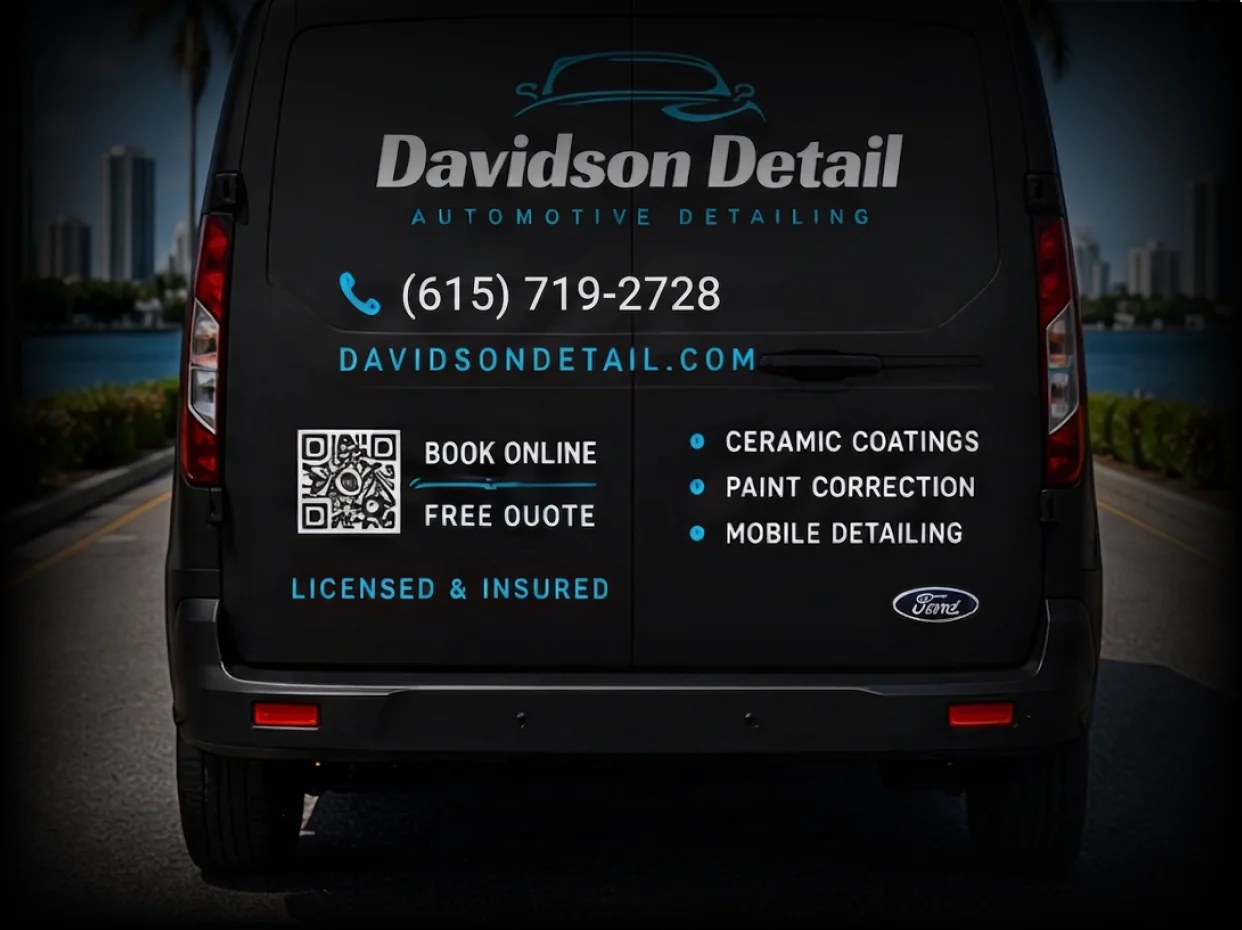 Davidson Detail branded detailing van rear doors